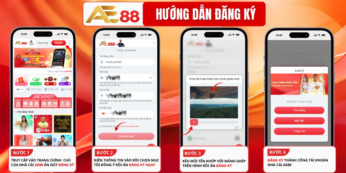 Các bước đăng ký AE88 đơn giản
