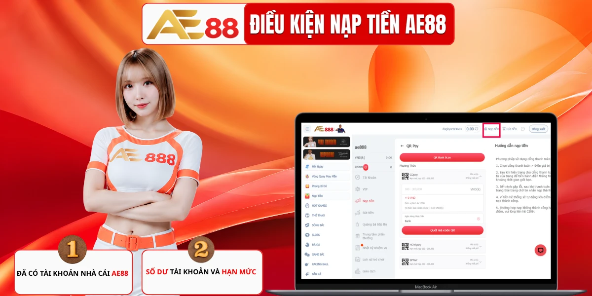 Điều kiện trước khi nạp tiền AE88