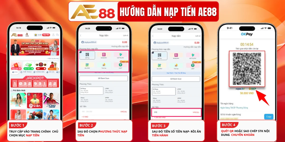 Hướng Dẫn Các bước nạp tiền AE88
